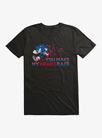 Sonic The Hedgehog Valentine Gaming Heart Race T-Shirt