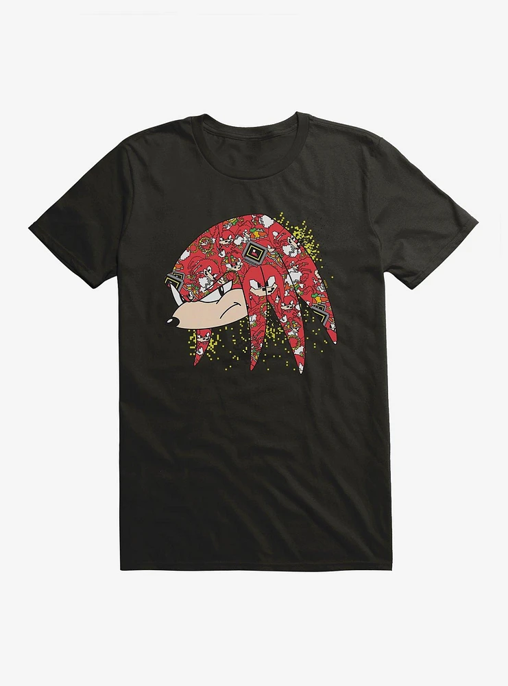 Sonic The Hedgehog Knuckles Pixel Profile T-Shirt