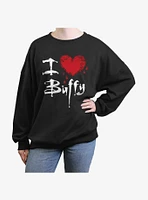 Buffy The Vampire Slayer Love Womens Oversized Sweatshirt