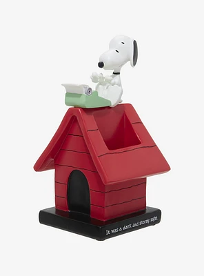 Peanuts Snoopy Doghouse Typewriter Figural Pen Holder