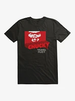 Chucky Wanna Play Red Font T-Shirt