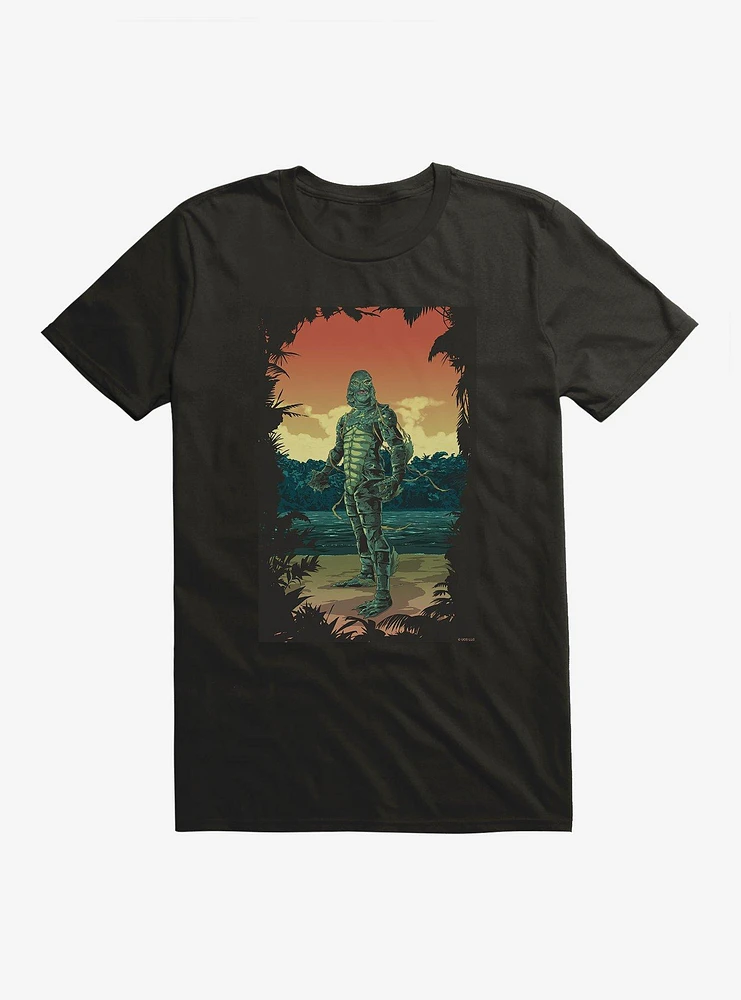 Creature From The Black Lagoon Comic Art Sunset T-Shirt