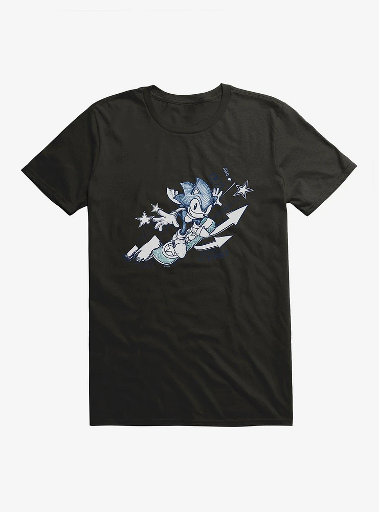 Sonic The Hedgehog Snowboarding T-Shirt