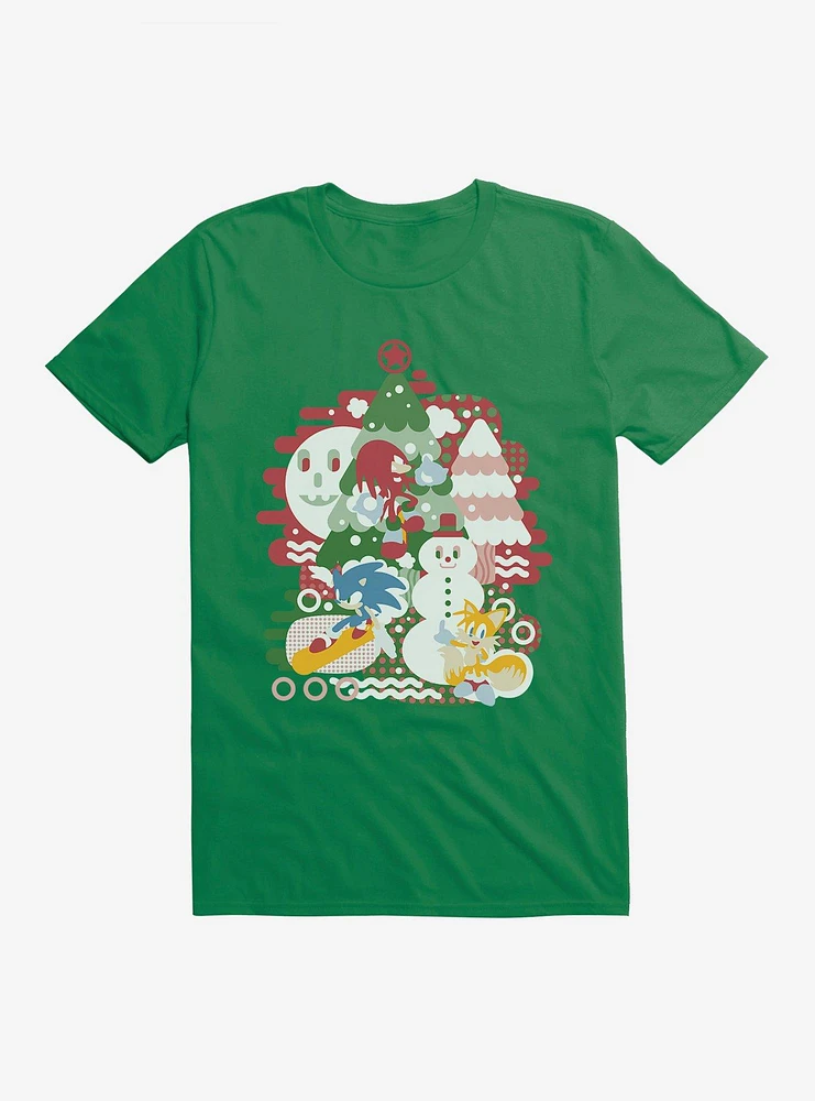 Sonic The Hedgehog Winter Snow Friends Color T-Shirt