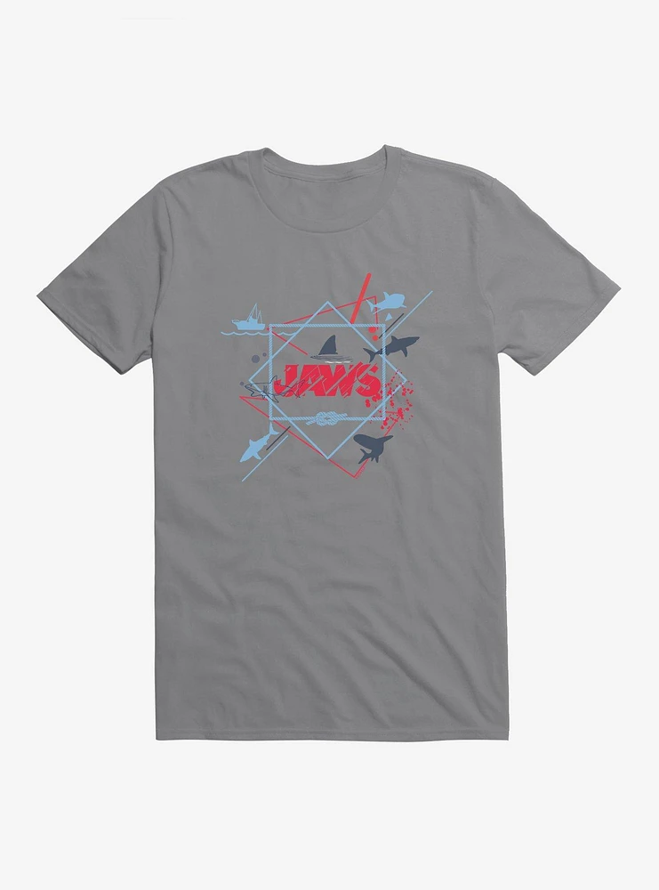 Jaws Linear Script Icons T-Shirt