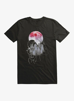 Universal Monsters The Wolf Man Under Full Moon Watercolor T-Shirt