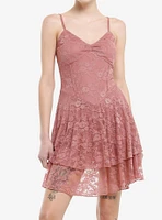 Thorn & Fable Mauve Lace Cami Dress