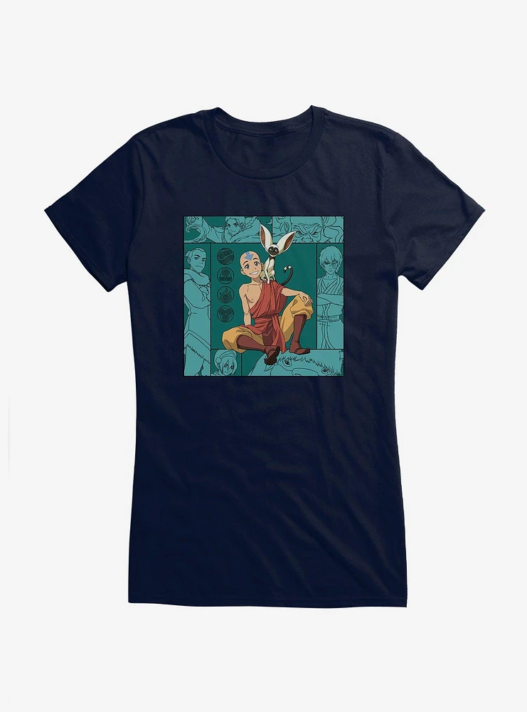 Avatar: The Last Airbender Aang And Momo Girls T-Shirt