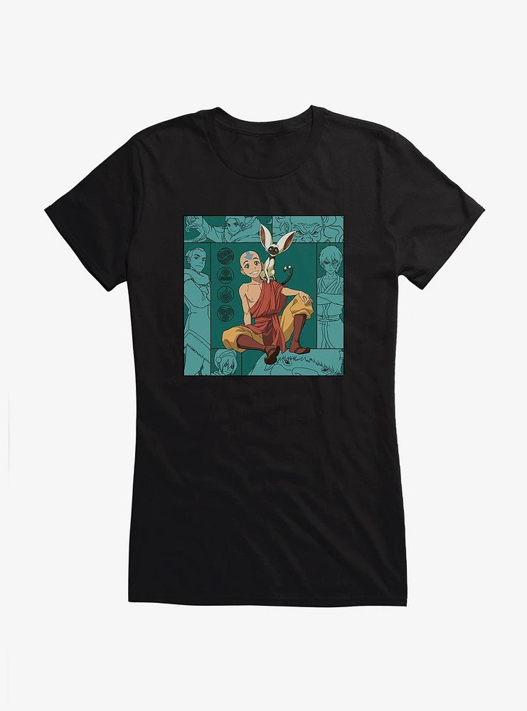 Avatar: The Last Airbender Aang And Momo Girls T-Shirt