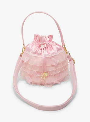 Her Universe Wicked Glinda Pink Butterfly Ruffle Crossbody Bag