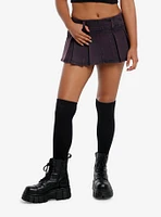 Purple Washed Pleated Micro Skort