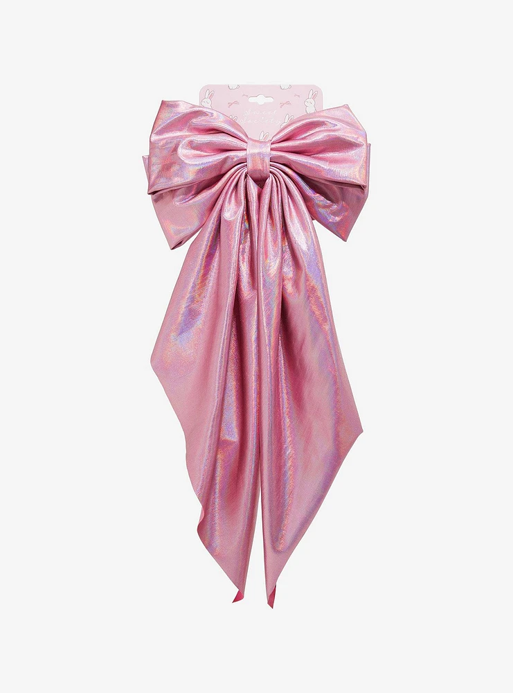 Sweet Society Iridescent Pink Hair Bow