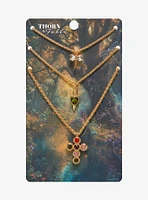 Thorn & Fable Dragonfly Cross Dagger Necklace Set