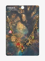 Thorn & Fable Unicorn Mushroom Book Charm Necklace