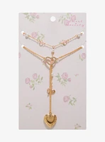 Sweet Society Bow Locket Lariat Necklace Set