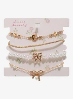 Sweet Society Pearl Bow Butterfly Bracelet Set