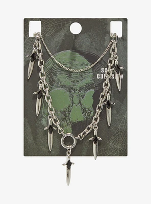 Social Collision Dagger Charm Necklace Set