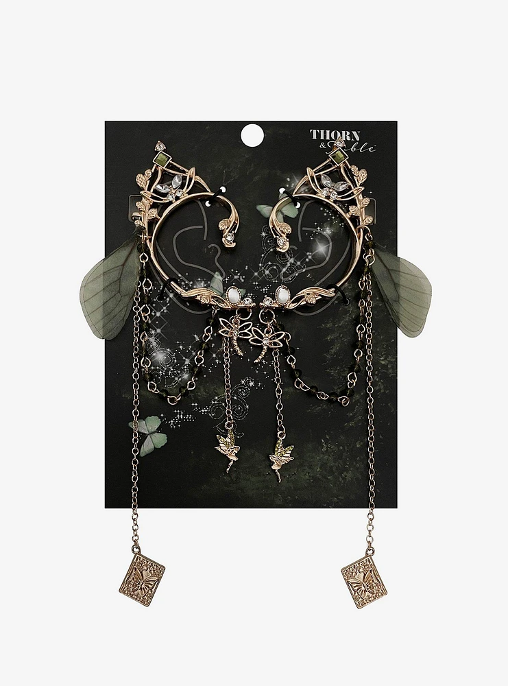 Thorn & Fable Fairy Wing Floral Ear Cuffs