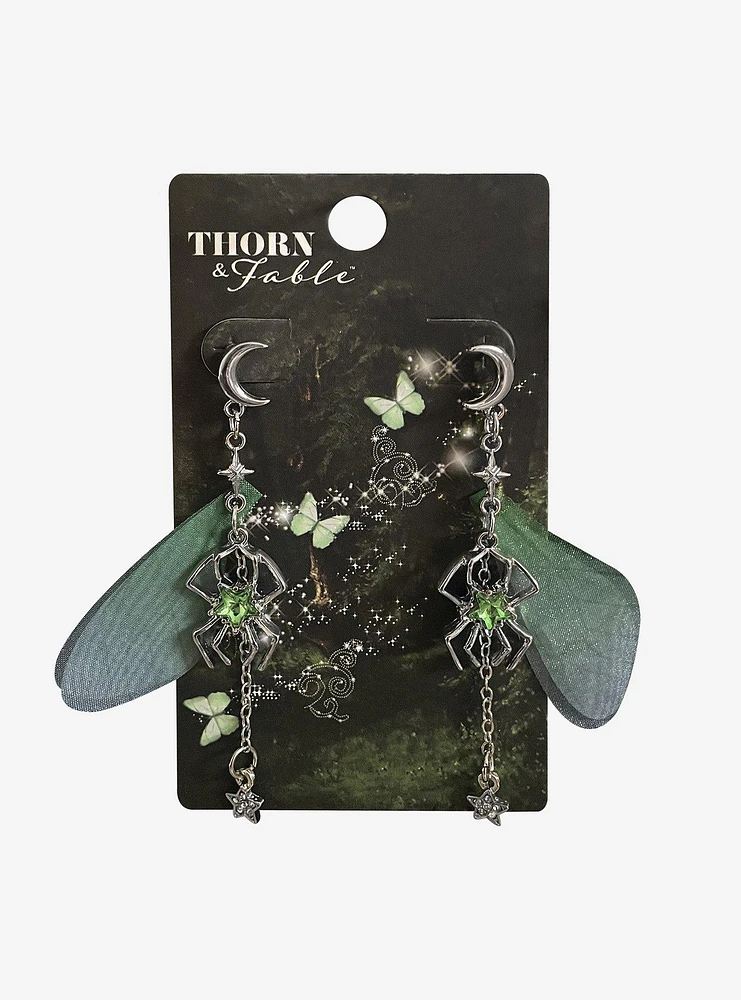 Thorn & Fable Dark Sider Wing Drop Earrings