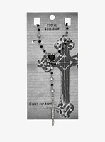 Social Collision Spike Heart Dagger Rosary Necklace