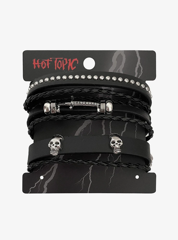 Skull & Sword Cord Bracelet Set