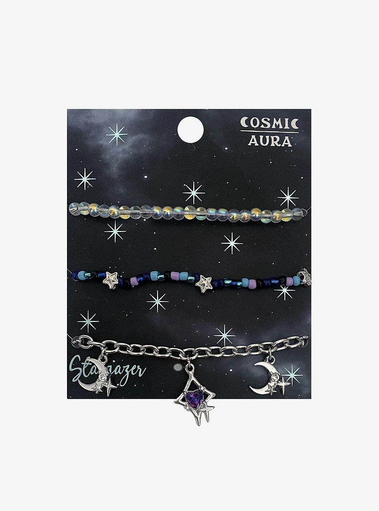 Cosmic Aura Stargazer Bead & Chain Bracelet Set