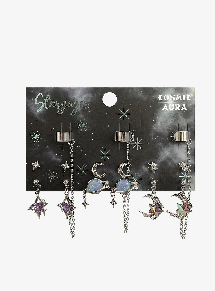 Cosmic Aura Planet Star Earring Set