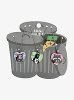 Social Collision Trash Critters Heart Necklace Set