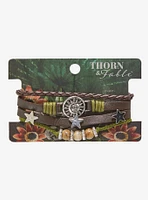 Thorn & Fable Sun Star Brown Faux Leather Bracelet