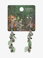 Thorn & Fable Skull Flower Drop Earrings