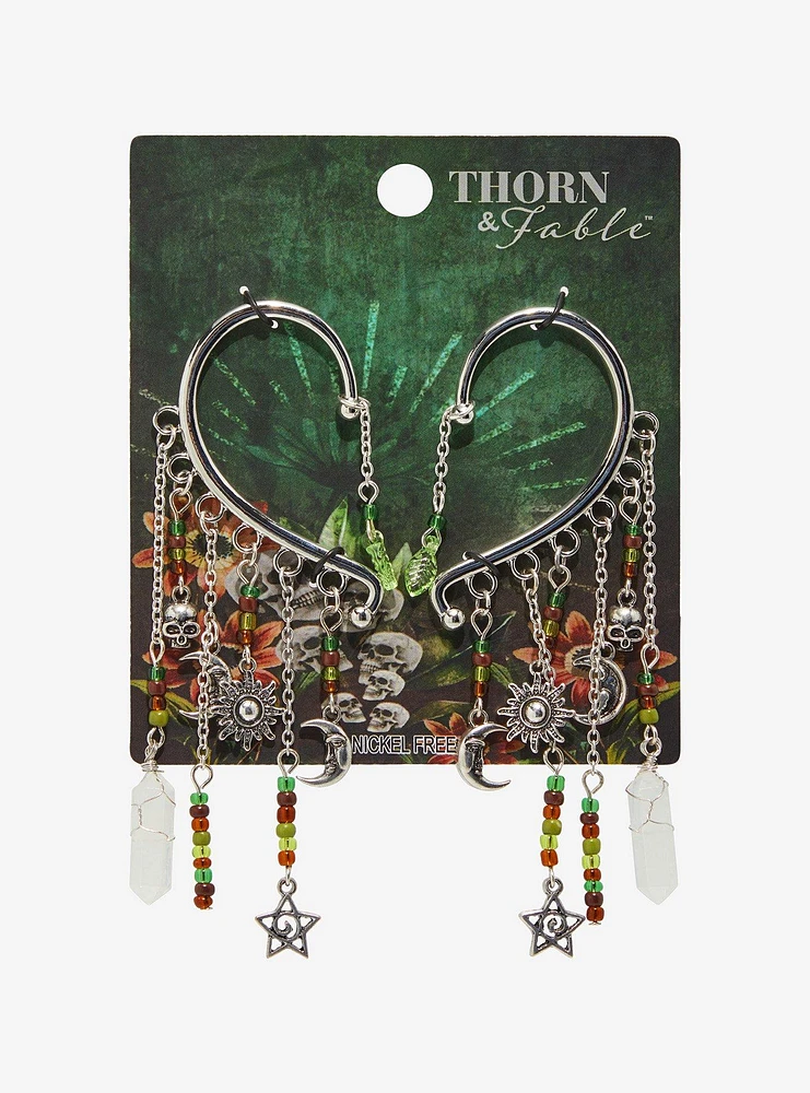 Thorn & Fable Crystal Celestial Drop Ear Cuffs