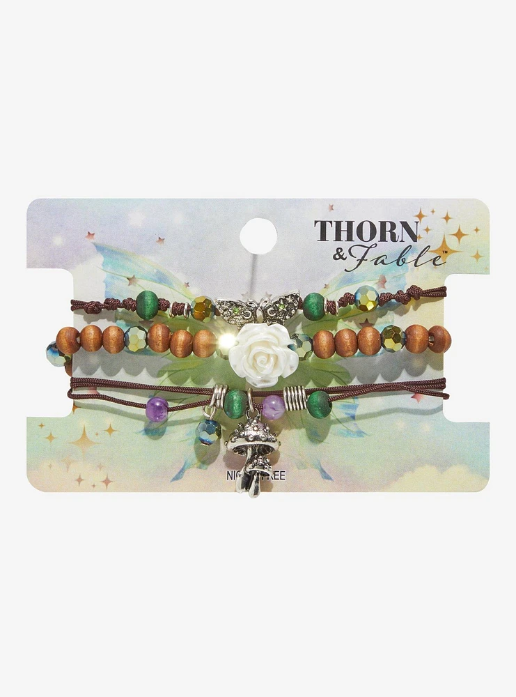 Thorn & Fable Mushroom Butterfly Bracelet Set