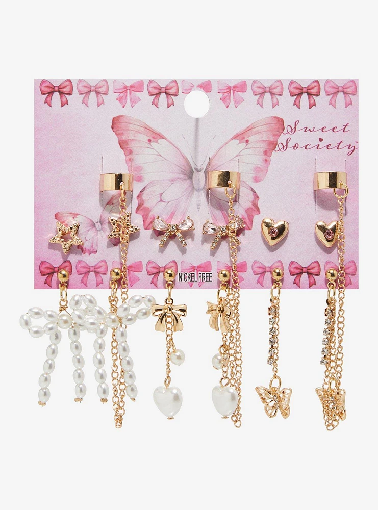 Sweet Society Butterfly Bow Cuff Earring Set