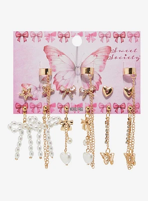 Sweet Society Butterfly Bow Cuff Earring Set