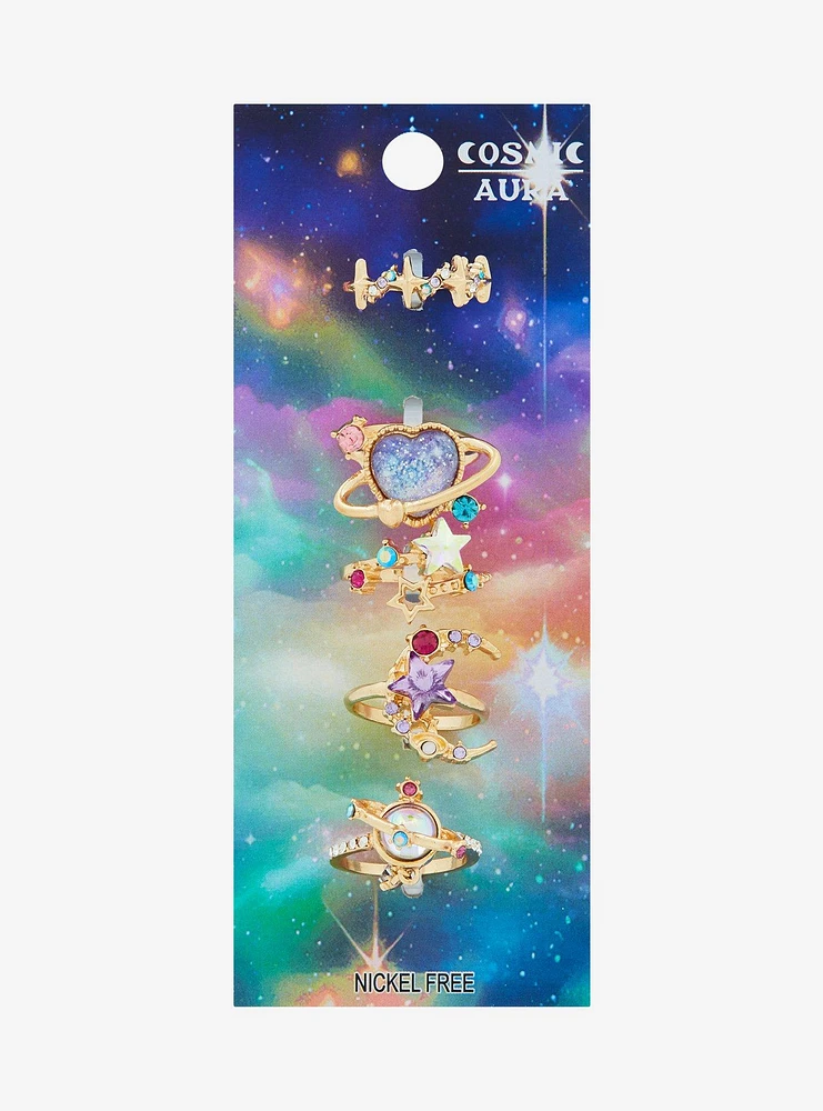 Cosmic Aura Celestial Orbit Ring Set