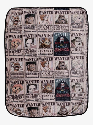 One Piece Wanted Poster Throw Blanket