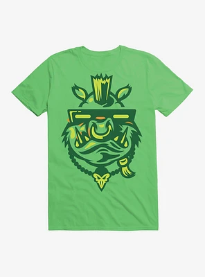 Teenage Mutant Ninja Turtles Bebop Patch Face Kelly Green T-Shirt