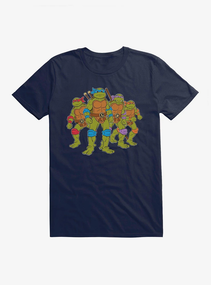 Teenage Mutant Ninja Turtles Serious Group Pose Grey T-Shirt