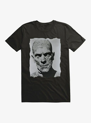 Universal Monsters The Mummy Vintage Black & White Portrait T-Shirt