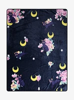 Pretty Guardian Sailor Moon Luna Floral Throw Blanket