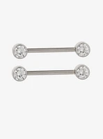 Titanium CZ Nipple Barbell 2 Pack