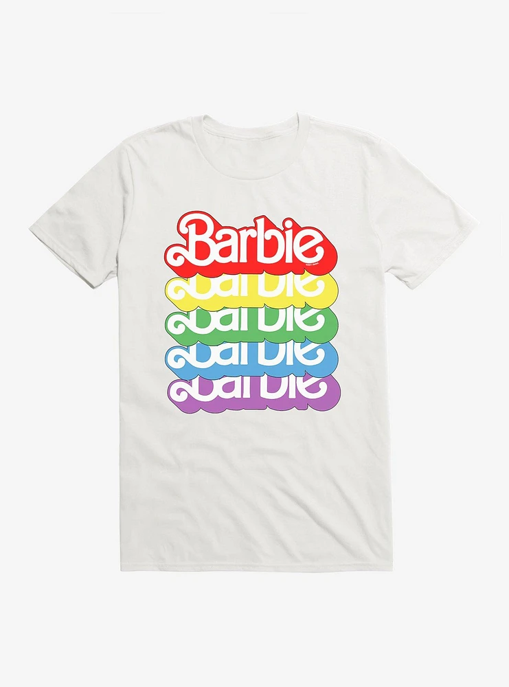 Barbie Pride Rainbow 80s Vintage Logo T-Shirt