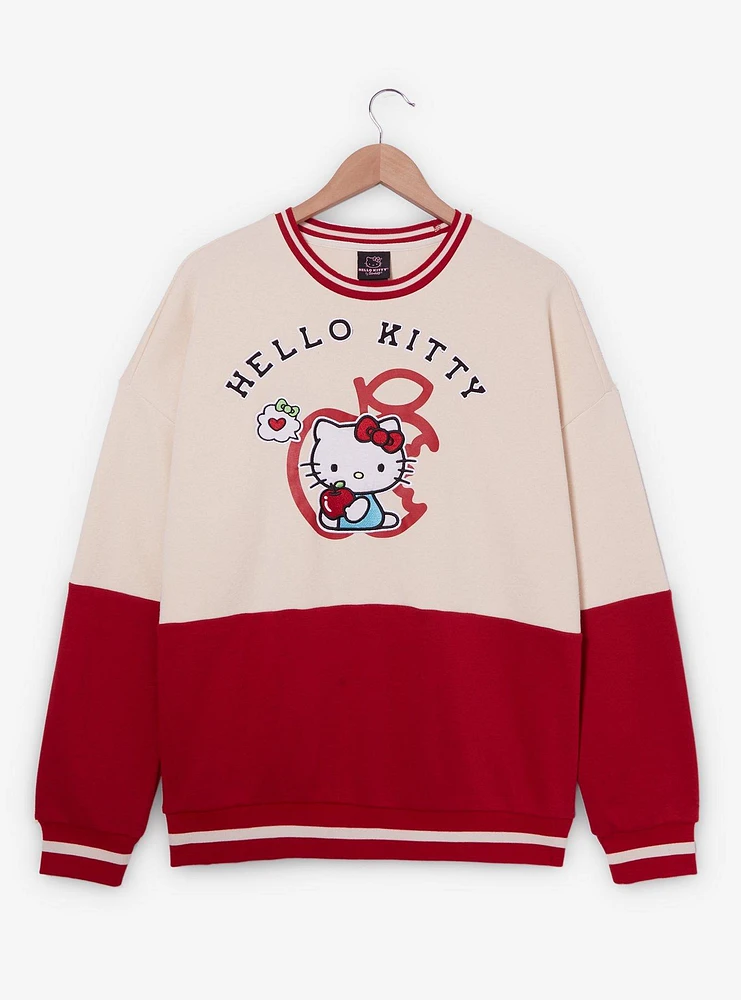 Sanrio Hello Kitty Apple Panel Color Block Crewneck — BoxLunch Exclusive