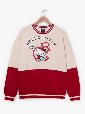 Sanrio Hello Kitty Apple Panel Color Block Crewneck — BoxLunch Exclusive