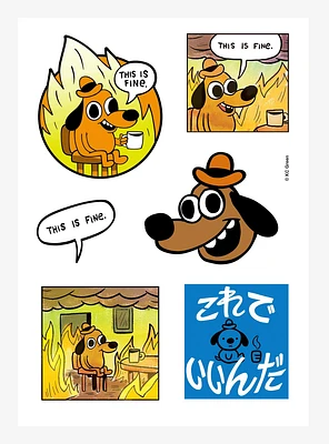 This Is Fine Meme Sticker Sheet