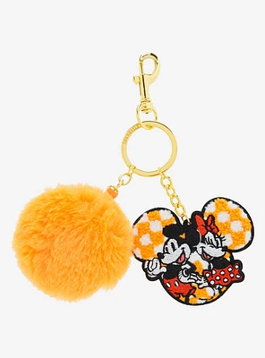 Disney Mickey & Minnie Checkered Pom Pom Keychain