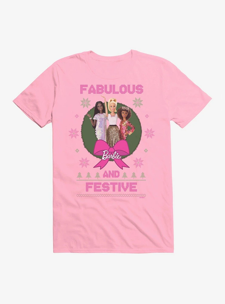 Barbie Fabulous And Festive Ugly Christmas Pattern T-Shirt