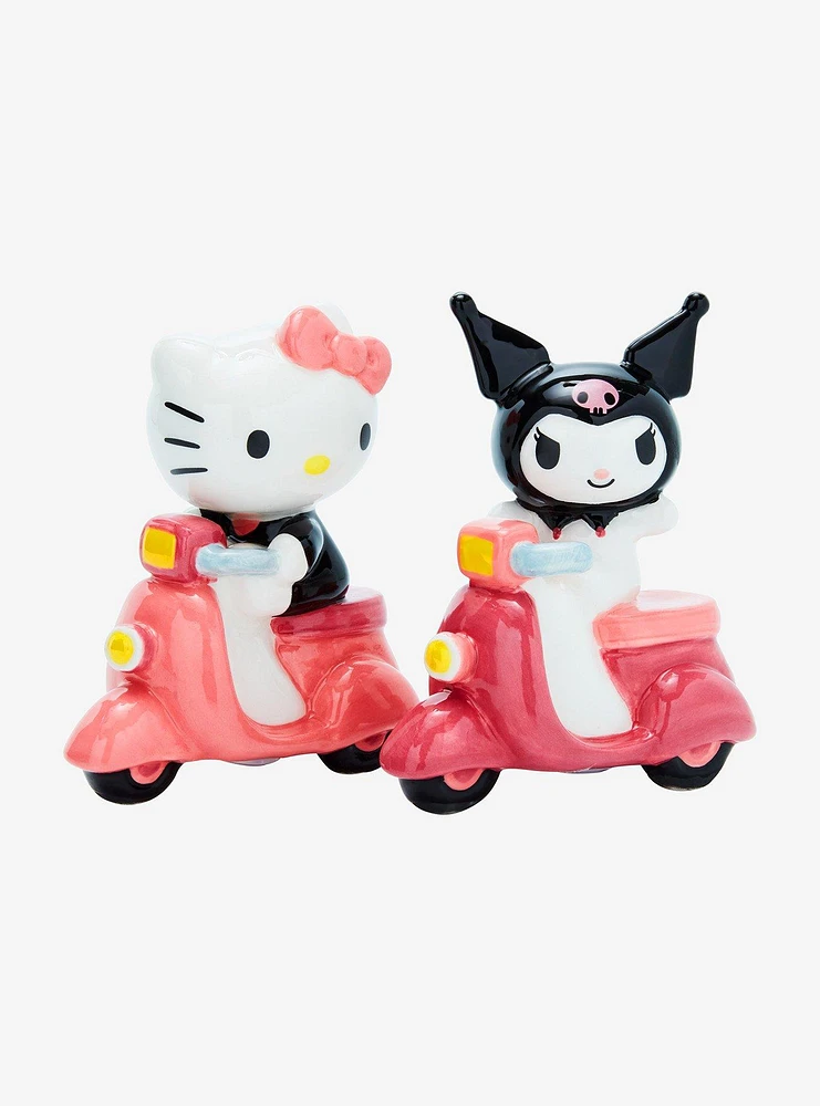 Blue Sky Hello Kitty & Kuromi Scooters Salt & Pepper Shaker Set