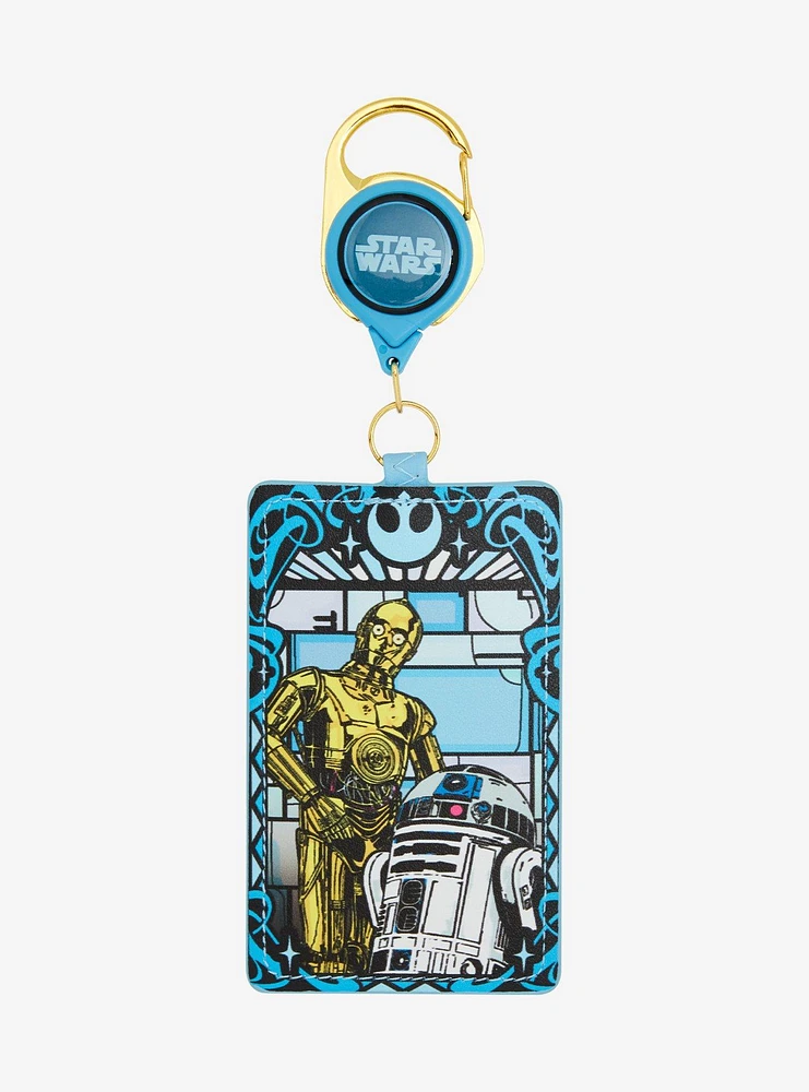 Loungefly Star Wars C-3PO & R2-D2 Crystalline Retractable Lanyard