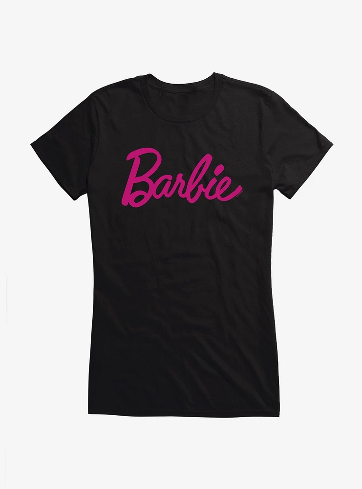 Barbie Classic Pink Script Girls T-Shirt